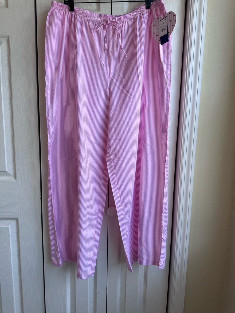 Women’s Pink Stripe Cotton Pajama Lounge Pants NWT